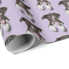 hound hund på lila presentpapper
