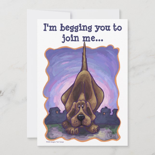 Hound Hund Party Center Inbjudningar (Framsida)