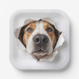 Hound Hund Peekthrough Torn Papper Hål