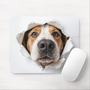 Hound Hund Peekthrough Torn Papper Hål Musmatta