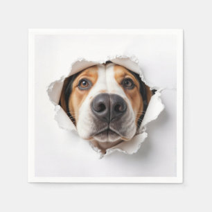 Hound Hund Peekthrough Torn Papper Hål Pappersservett