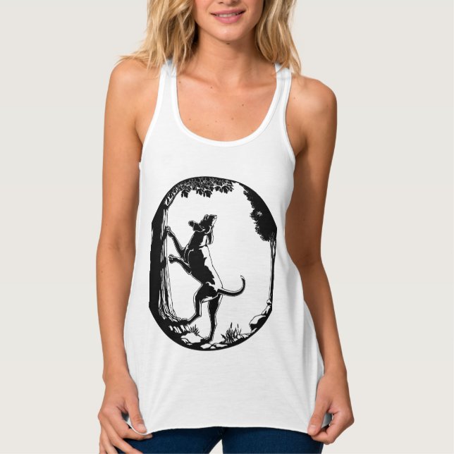 Hound Hund Tanktop Shirt Women's Hunting Hund tröj Linne Med Racerback (Framsida)