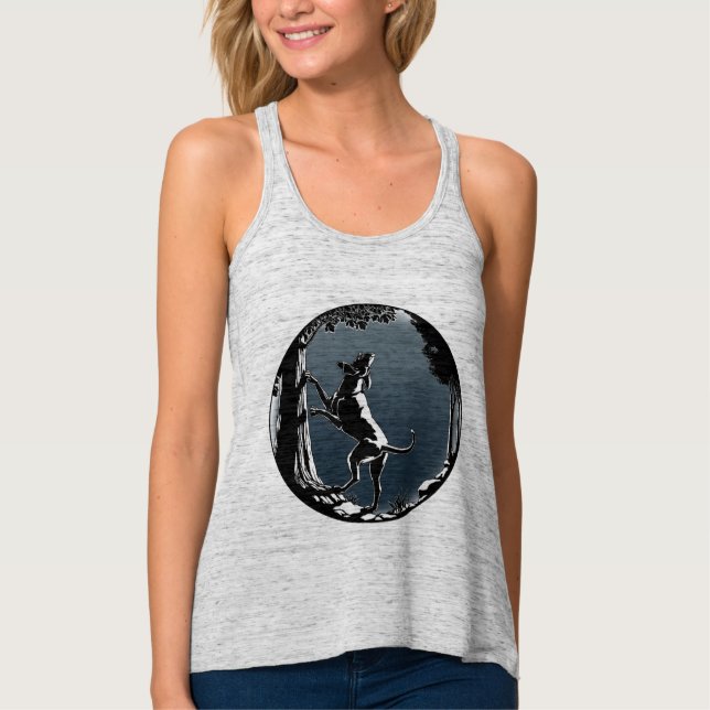 Hound Hund Tanktop Shirt Women's Hunting Hund tröj Linne Med Racerback (Framsida)
