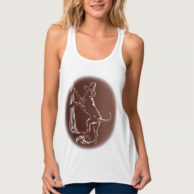 Hound Hund Tanktop Shirt Women's Hunting Hund tröj Linne Med Racerback (Framsida)