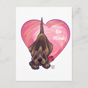 Hound Hund Valentine Day Helg Vykort