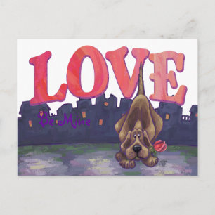 Hound Hund Valentine Day Helg Vykort