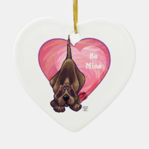 Hound Hund Valentine Day Julgransprydnad Keramik