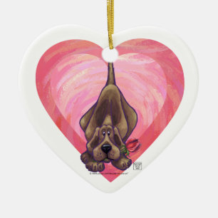 Hound Hund Valentine Day Julgransprydnad Keramik