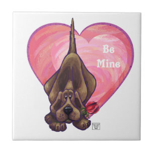 Hound Hund Valentine Day Kakelplatta