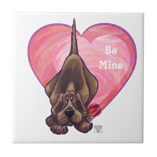 Hound Hund Valentine Day Kakelplatta (Framsidan)
