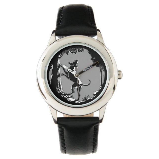 Hound Hund Watch Barn Hunting Hund Art Wrist Watch Armbandsur (Framsida)