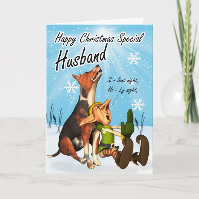 Hound make-christmas-kort för tyst natt helgkort (Framsida)