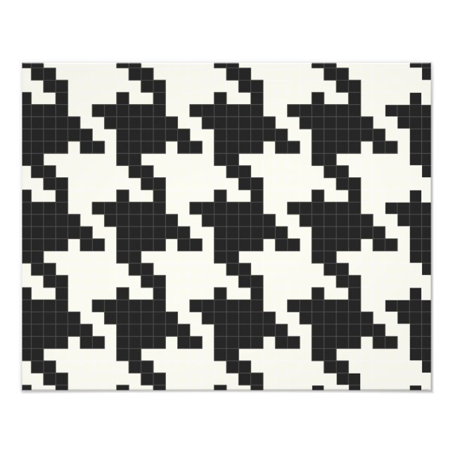 Hounds Tooth Pixel-Textured Fototryck (Framsidan)