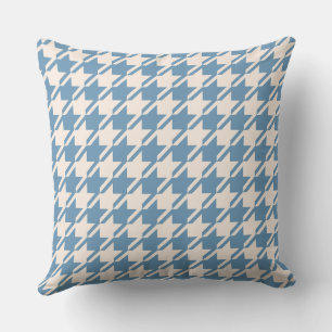 Houndstooth 2 Way Blue+Cream Big Mönster Kudde