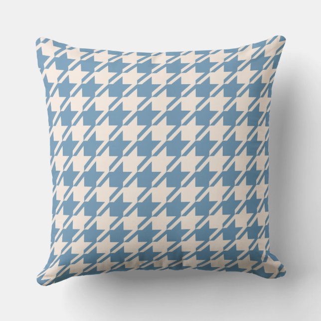 Houndstooth 2 Way Blue+Cream Big Mönster Kudde (Baksida)