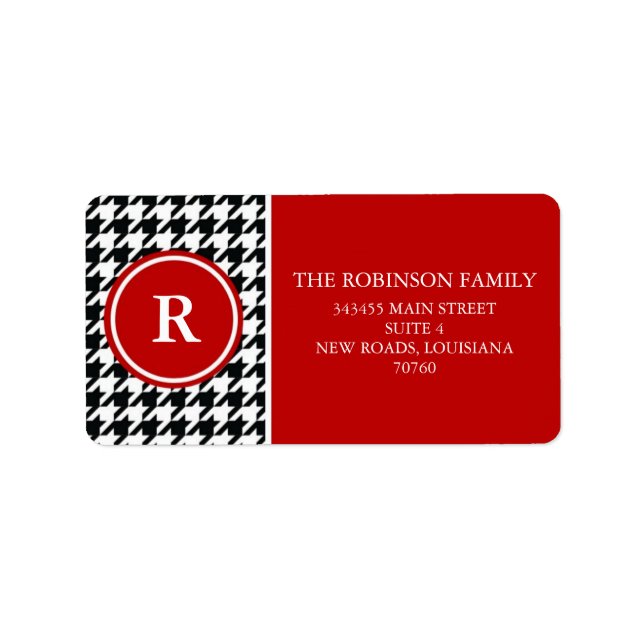 Houndstooth Adressetikett (Framsidan)