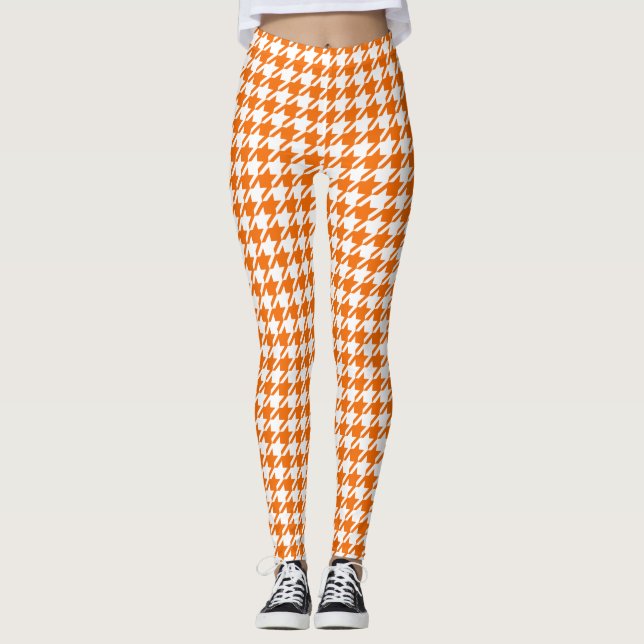 Houndstooth Amberglow Orange Leggings (Framsida)