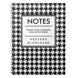 Houndstooth Anteckningsbok Med Spiral