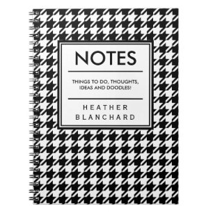 Houndstooth Anteckningsbok Med Spiral
