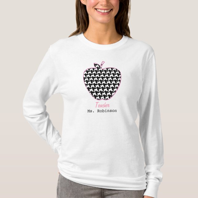 Houndstooth Apple lärare Tee (Framsida)