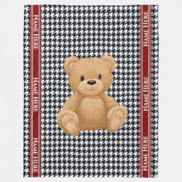 Houndstooth Bear Home Fleecefilt