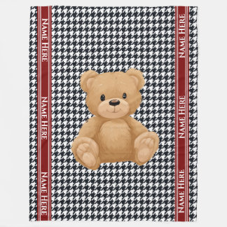Houndstooth Bear Home Fleecefilt