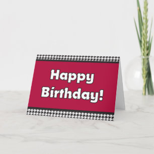Houndstooth Birthday Card Kort