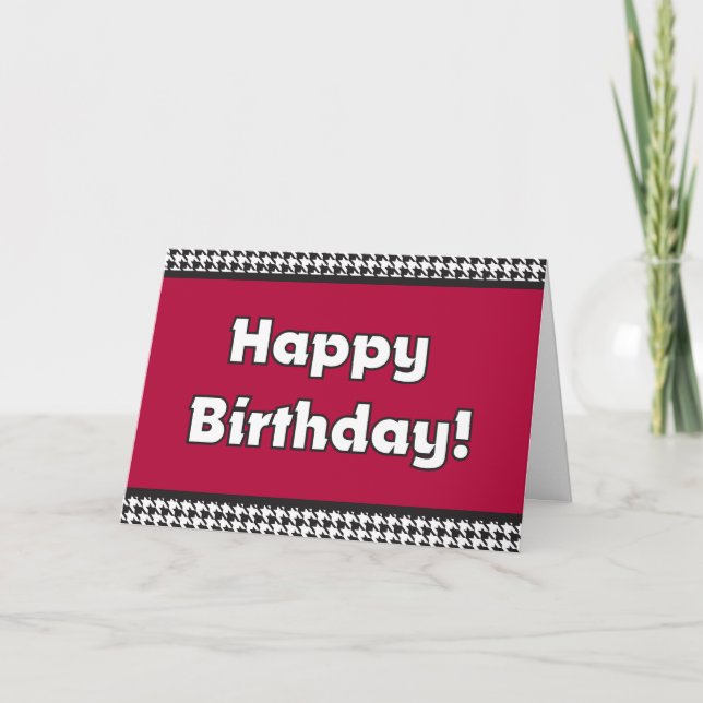 Houndstooth Birthday Card Kort (Framsida)