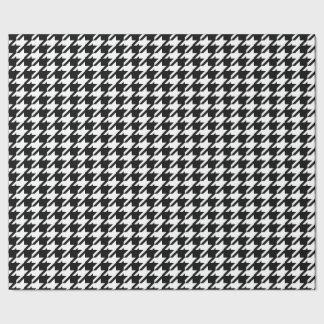 Houndstooth Black and White Abstrakt Check Mönster Presentpapper