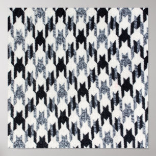 Houndstooth black and white mönster poster