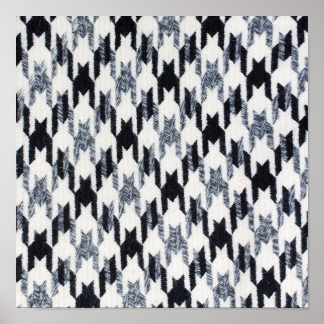 Houndstooth black and white mönster poster (Framsidan)