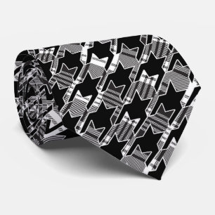 Houndstooth Black and White Patchwork Mönster Slips