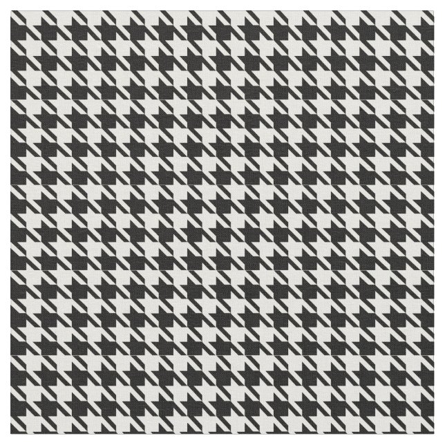Houndstooth Black and White Tyg (Närbild)