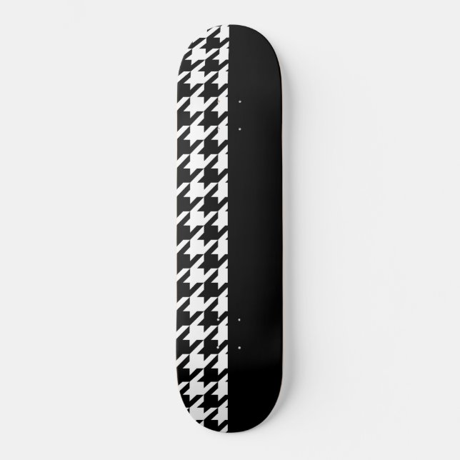 Houndstooth / Black Mini Skateboard Bräda 18,5 Cm (Framsida)