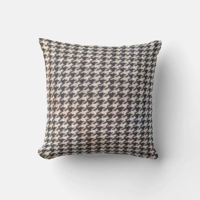 Houndstooth black white elegant chic Classic stil Kudde (Framsida)