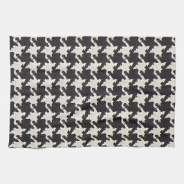 Houndstooth Black White Mönster Kökshandduk