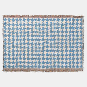 Houndstooth Blue+Cream Mönster Filt