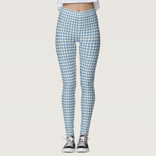 Houndstooth Blue+Cream Sml Mönster Leggings