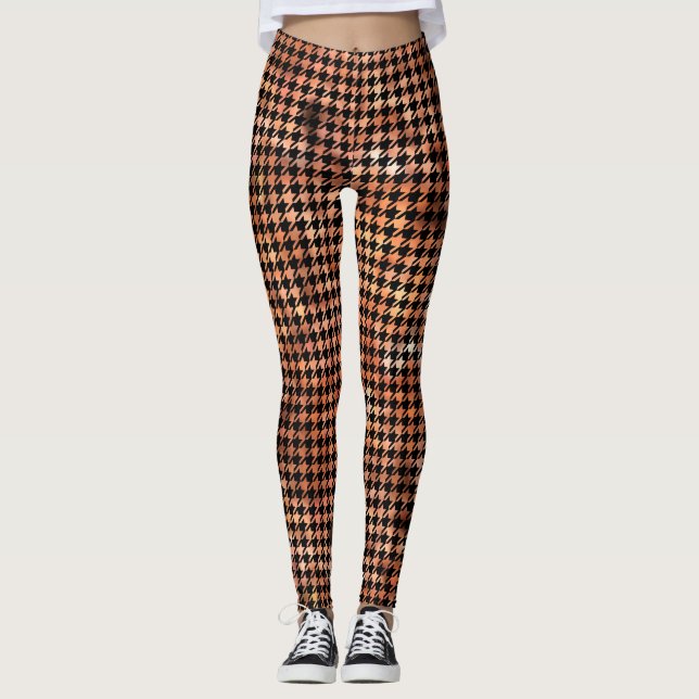Houndstooth Brown och Black Leggings (Framsida)