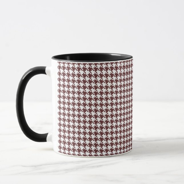 Houndstooth Brown och White Mugg (Vänster)