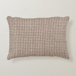 Houndstooth bruntmönster prydnadskudde