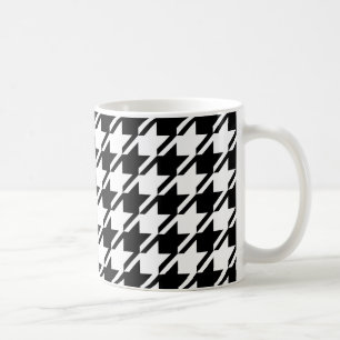 Houndstooth BW Big Mönster Kaffemugg