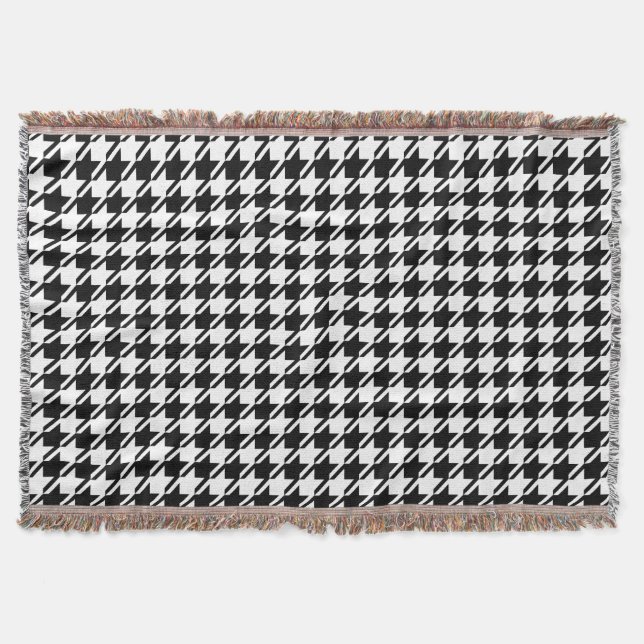 Houndstooth BW Rpt Mönster Filt (Framsidan)