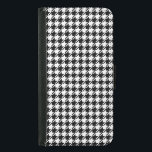 Houndstooth BW Rpt Mönster Plånboksfodral För Samsung Galaxy S5<br><div class="desc">Houndstooth stil yta mönster formar i svart på vit bakgrund.</div>