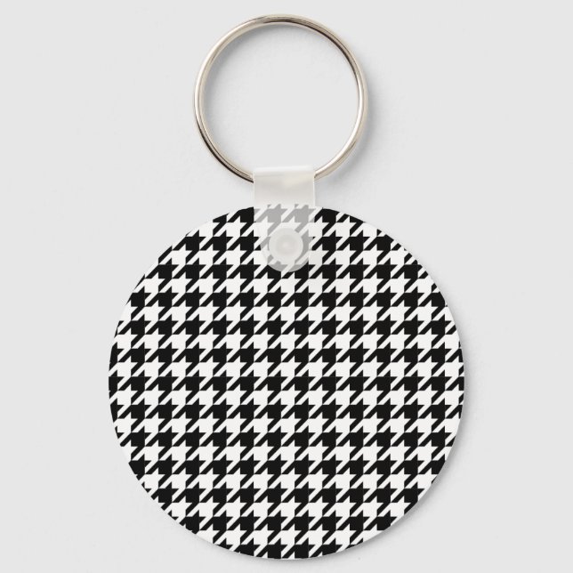 Houndstooth check mönster nyckelring (Framsida)