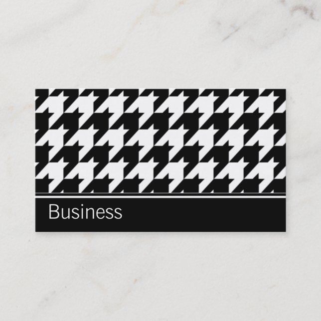 Houndstooth elegantt Retro modernt stilfullt flott Visitkort (Framsida)