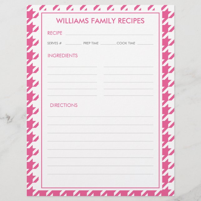 Houndstooth Familjenamn Recept Infoga  (Framsida)