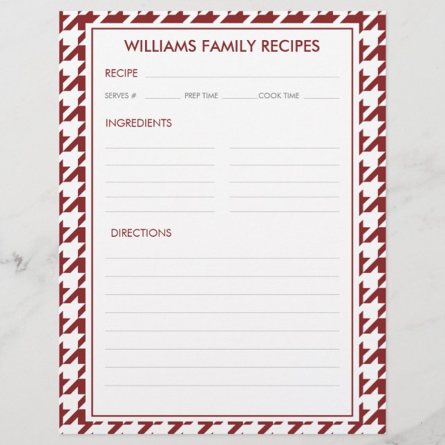 Houndstooth Familjenamn Recept Infoga  (Framsida)