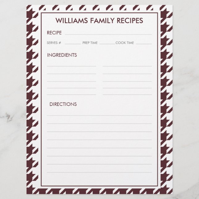 Houndstooth Familjenamn Recept Infogande  (Framsida)