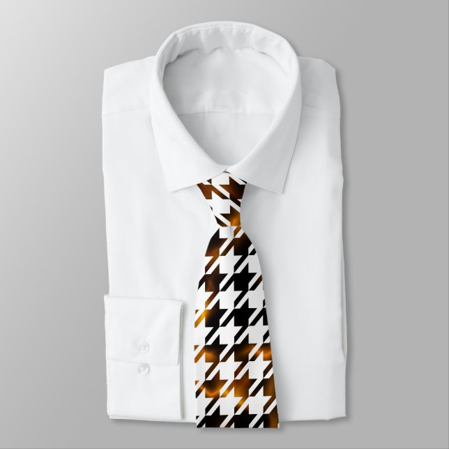 Houndstooth Flames of Plasma Mönster Tie Slips (Bunden)